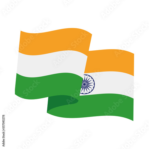 india country flag isolated icon