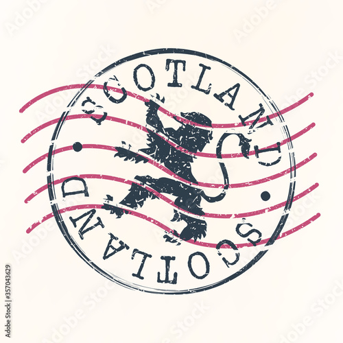 Scotland Stamp Postal. Silhouette Seal. Passport Round Design. Vector Icon. Design Retro Travel. National Symbol.