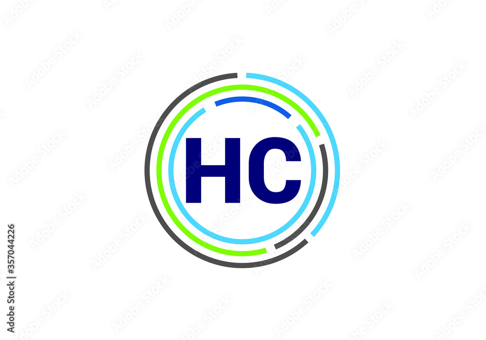 Initial Monogram Letter H C Logo Design Vector Template. HC Letter Logo Design Initial Monogram Letter H C Logo Design Vector Template. HC Letter Logo Design