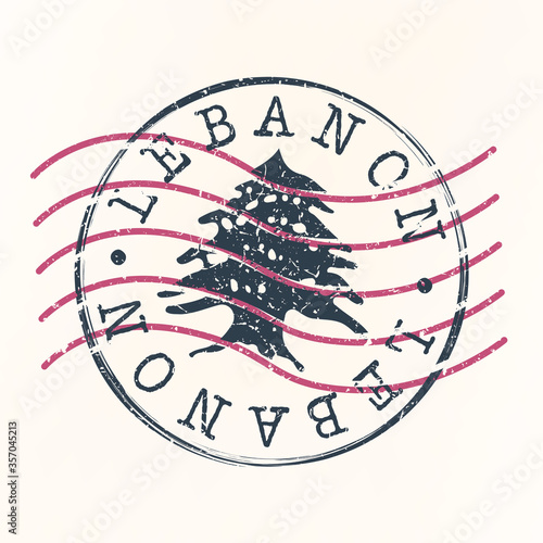 Lebanon Stamp Postal. Silhouette Seal. Passport Round Design. Vector Icon. Design Retro Travel. National Symbol.