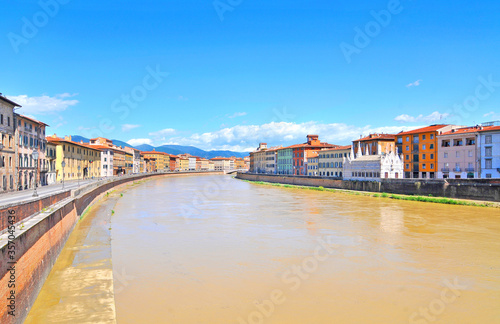 Pisa - city and comune in Tuscany, central Italy, straddling the Arno river. 
