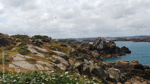 Magnifique paysage de Bretagne, océan, rochers