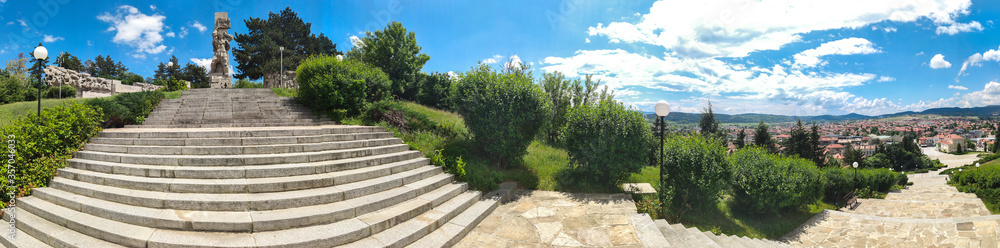 Panoramic view of Historical town of Panagyurishte, Bulgaria