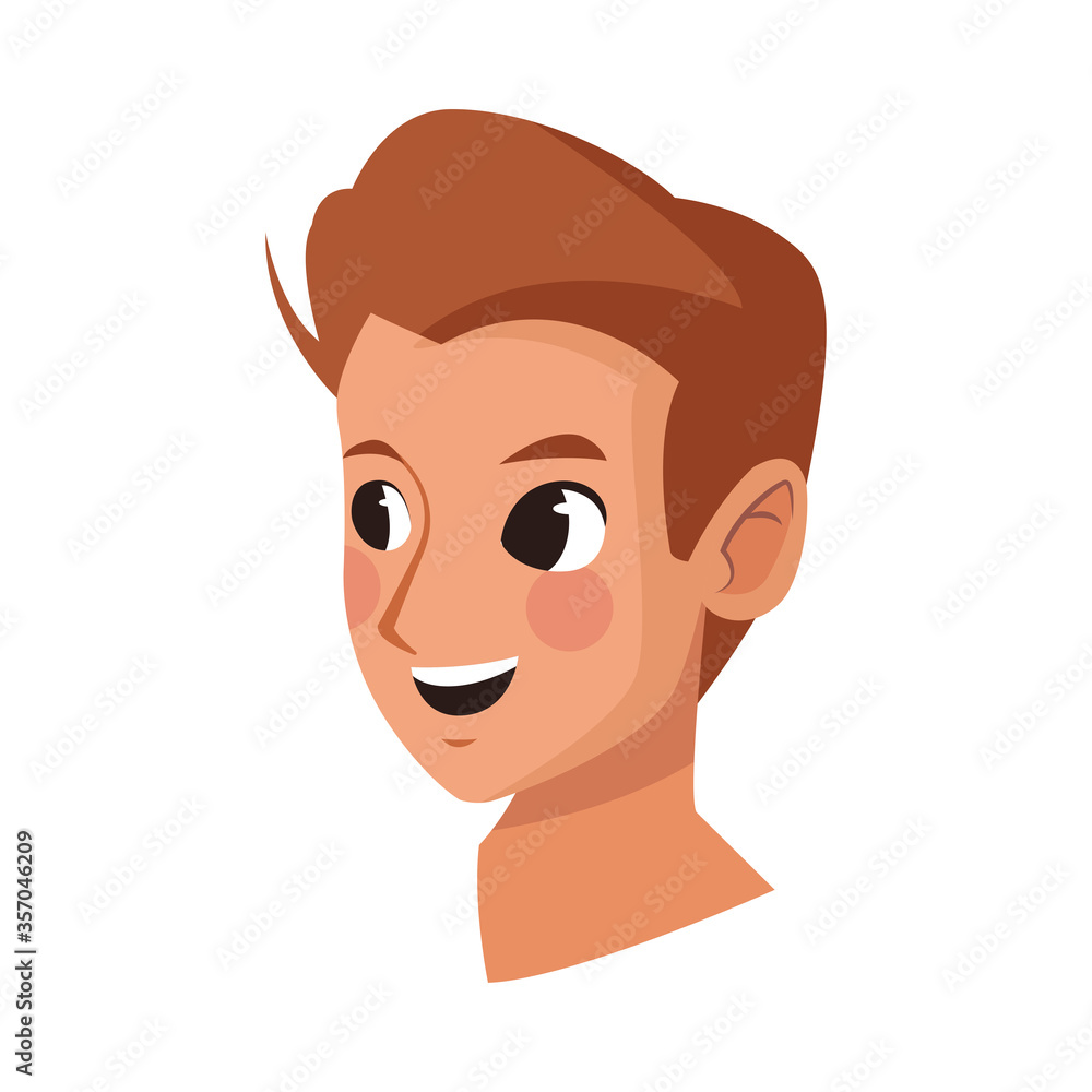 young man male head avatar character