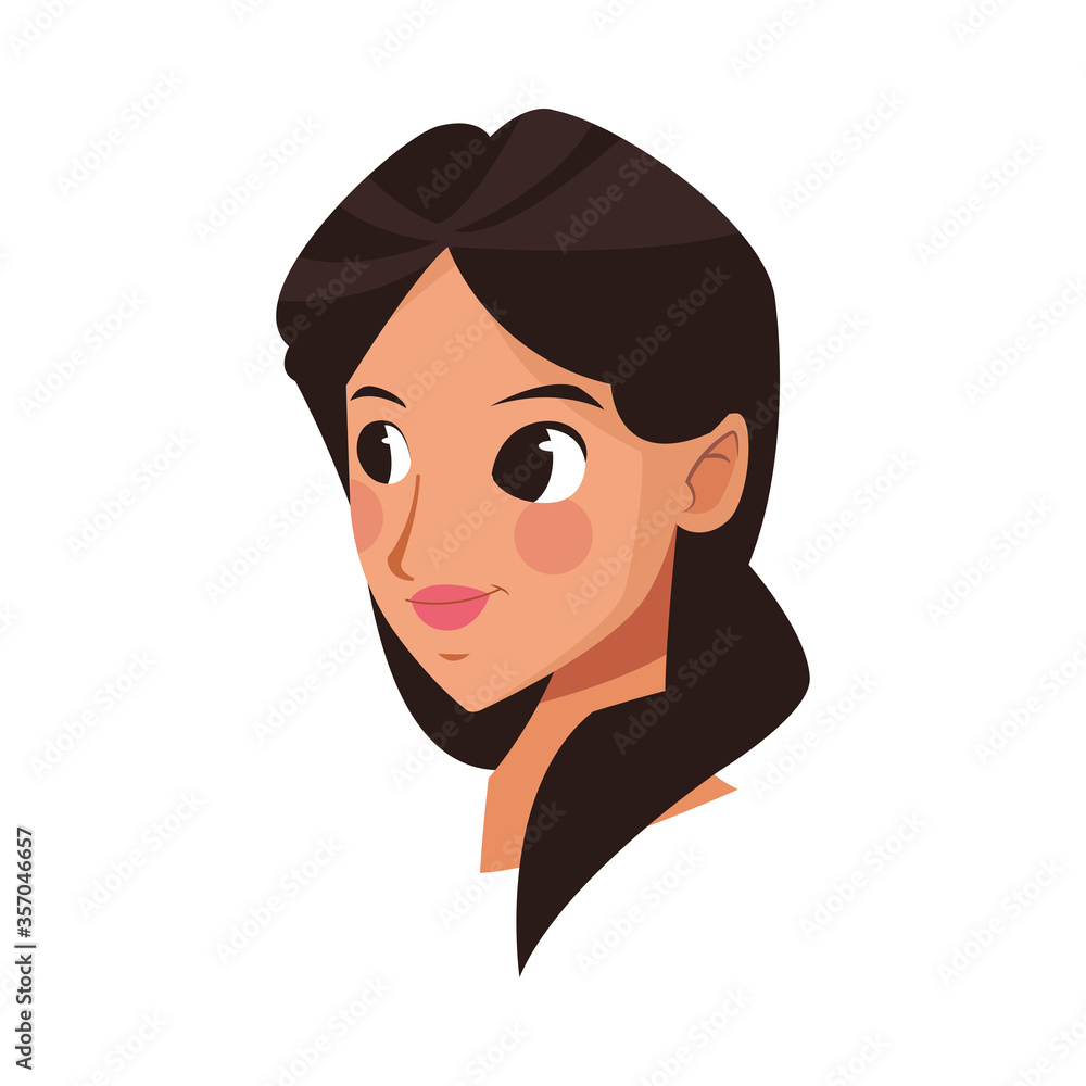 young woman female head avatar character young woman female head avatar character