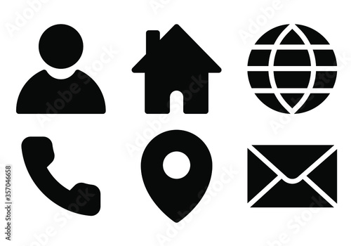 Icons collection for business card