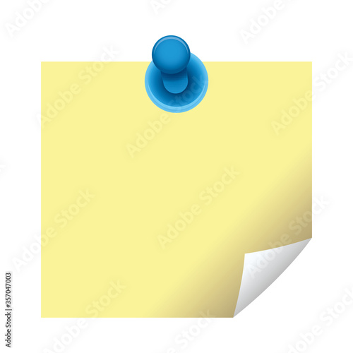 paper sheet note with pin metalic