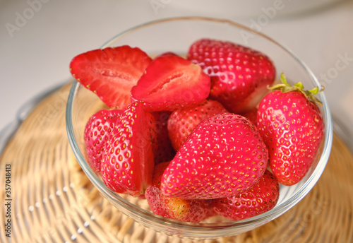 Fresh fragrant healthy strawberries. Macro.