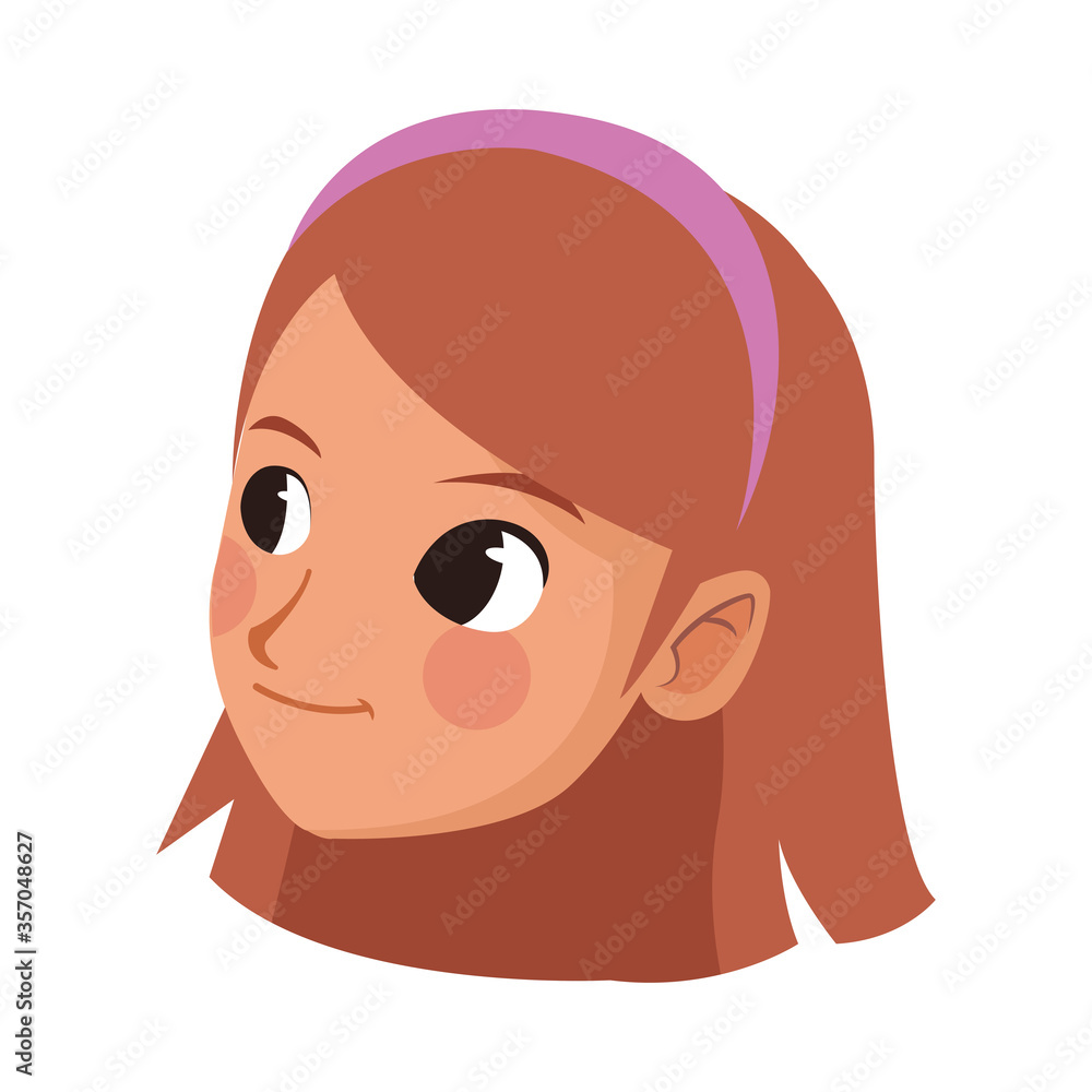 young woman female head avatar character young woman female head avatar character