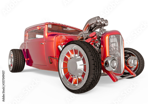 hotrod with no brand in white background front side view