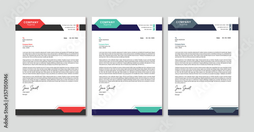Corporate Letterhead/Letterhead Template/Company Letterhead Design/Letterhead Template/Business Letterhead/Corporate Letterhead/Abstract Letterhead Template/Modern Letterhead Design (With 3 Colors)