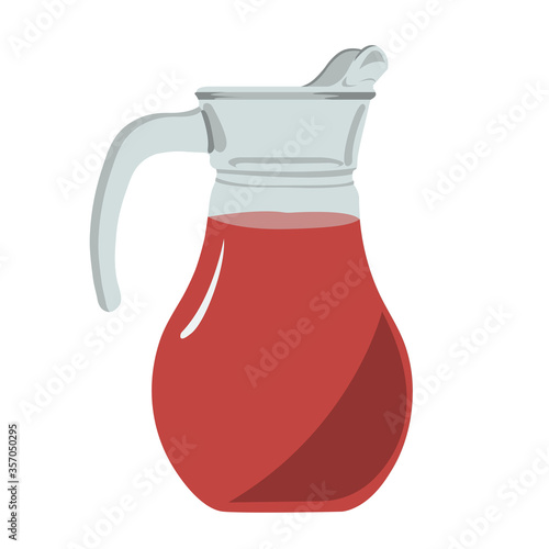 Pitcher in which soft drink sangria juice on a white background vector illustration