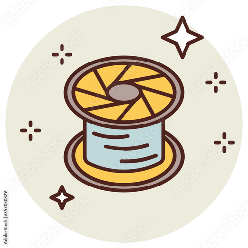 3d printer filament roll vector icon design 
