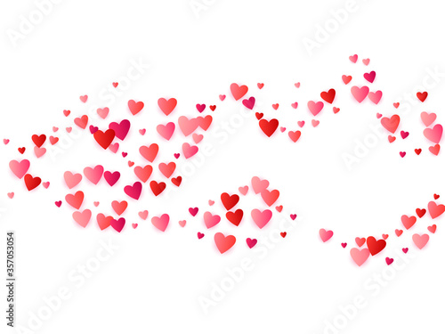 Red flying hearts bright love passion vector background.