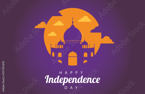 india happy independence day celebration card with taj mahal