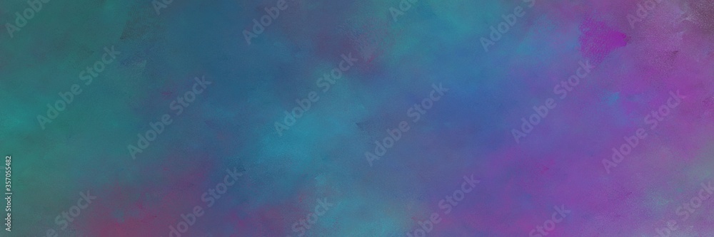 beautiful vintage abstract painted background with teal blue, antique fuchsia and slate blue colors and space for text or image. can be used as header or banner