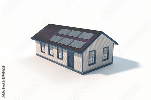 Wallpaper Mural house with solar panels on the roof Torontodigital.ca