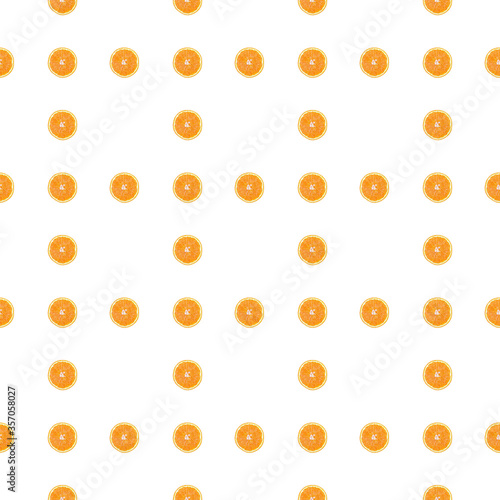Fototapeta Naklejka Na Ścianę i Meble -  Seamless pattern of isolated slices of orange. Wallpaper for background, design and packaging