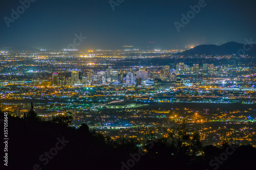 The City of Phoenix, Arizona at night.