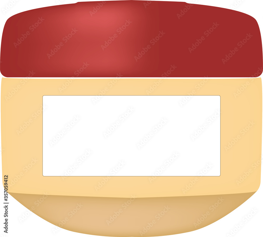 Vector envase crema con etiqueta en fondo blanco Vector envase crema con etiqueta en fondo blanco