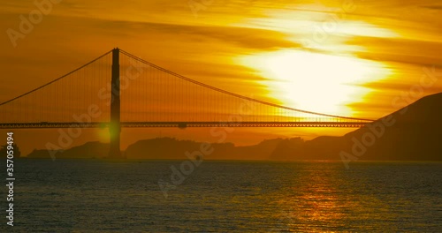 Sunset over The Golden Gate Bridge San Francisco