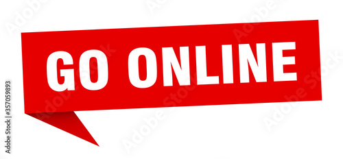 go online banner. go online speech bubble. go online sign