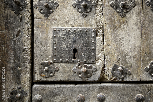 Lock on wooden door