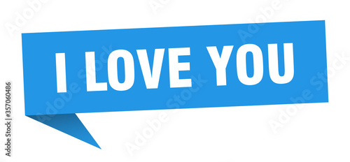 i love you banner. i love you speech bubble. i love you sign