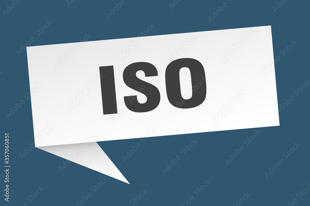iso banner. iso speech bubble. iso sign iso banner. iso speech bubble. iso sign