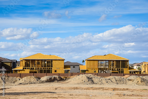 New single family homes under construction in Phoenix, Arizona. photo