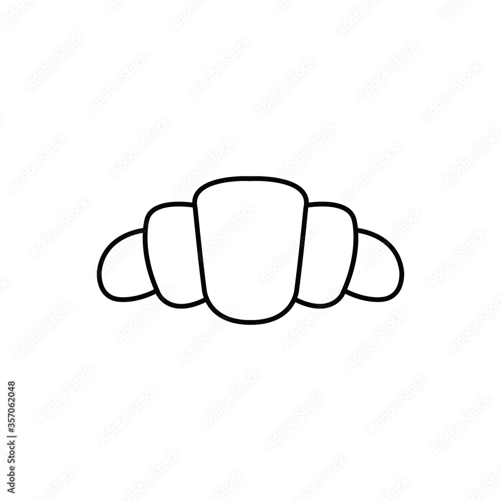 Croissant icon vector food sign Croissant icon vector food sign