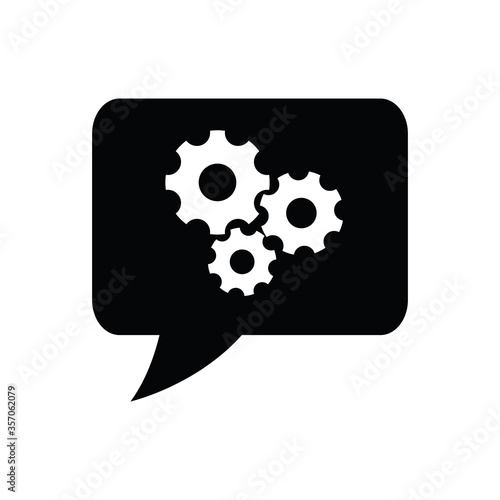 setting  Gear chat icon vector