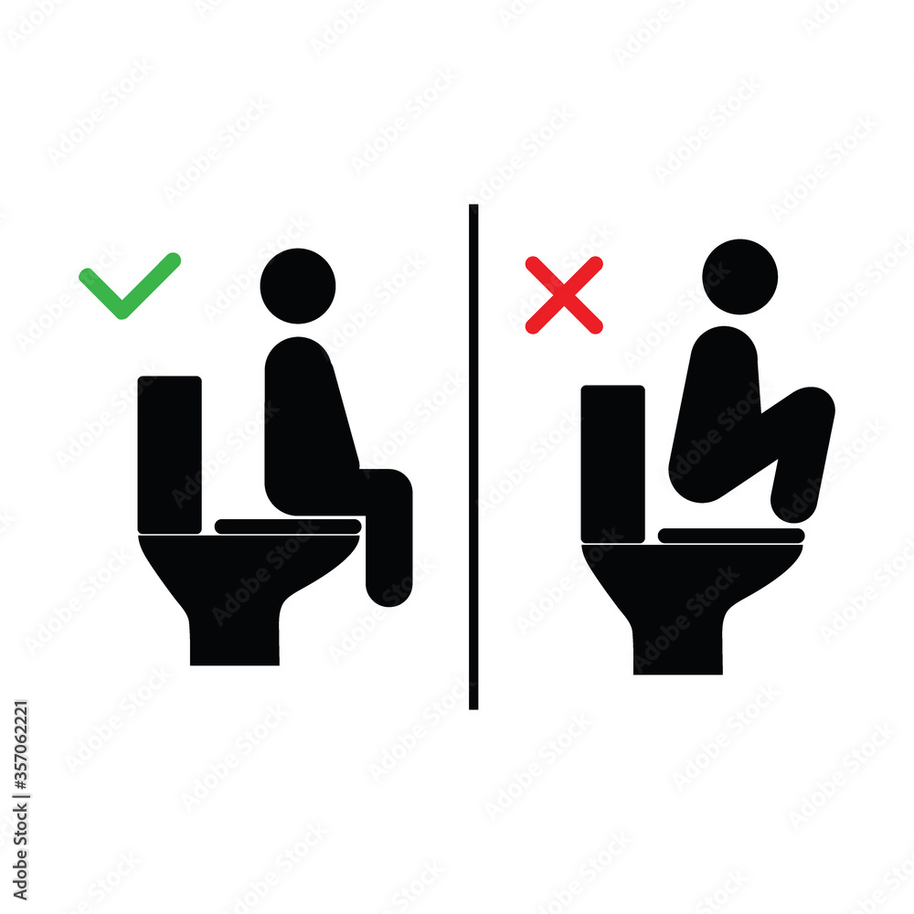 not seat or stand on the toilet seat on toilet Stock Vector Adobe Stock