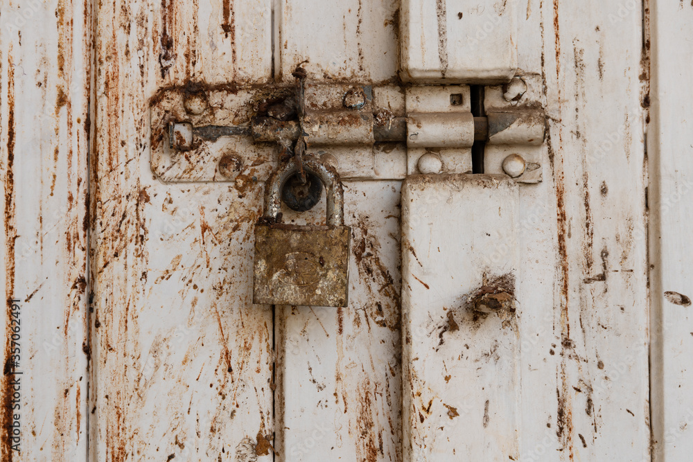 Rustic Black and white background of wooden plank lock Rustic Black and white background of wooden plank lock
