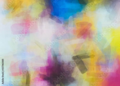 splash painting texture abstract background in yellow pink blue