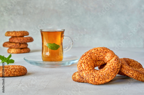 Traditional middle eastern cookies  sesame rings, kandil, kaek. photo