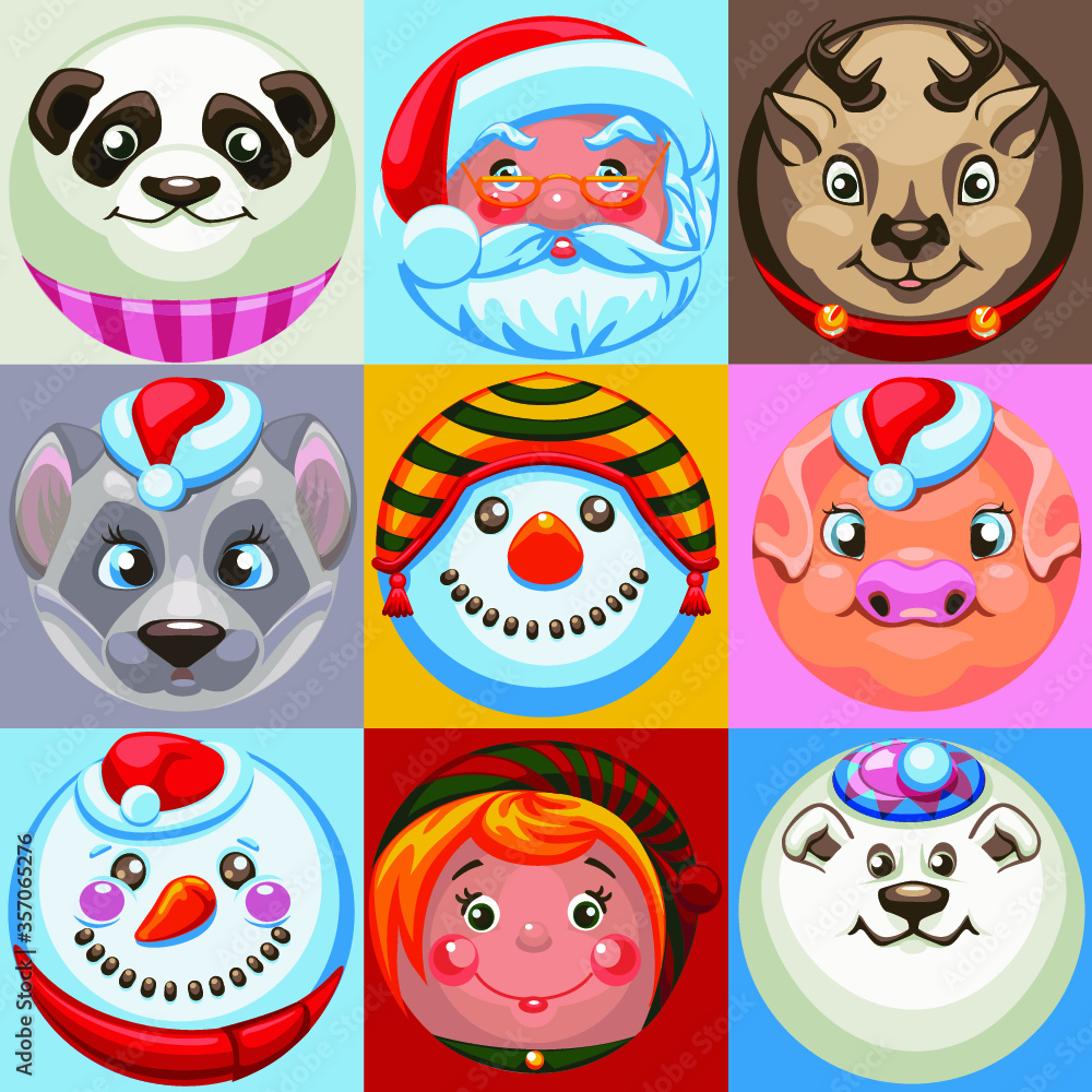 Obraz premium set of funny cartoon animals