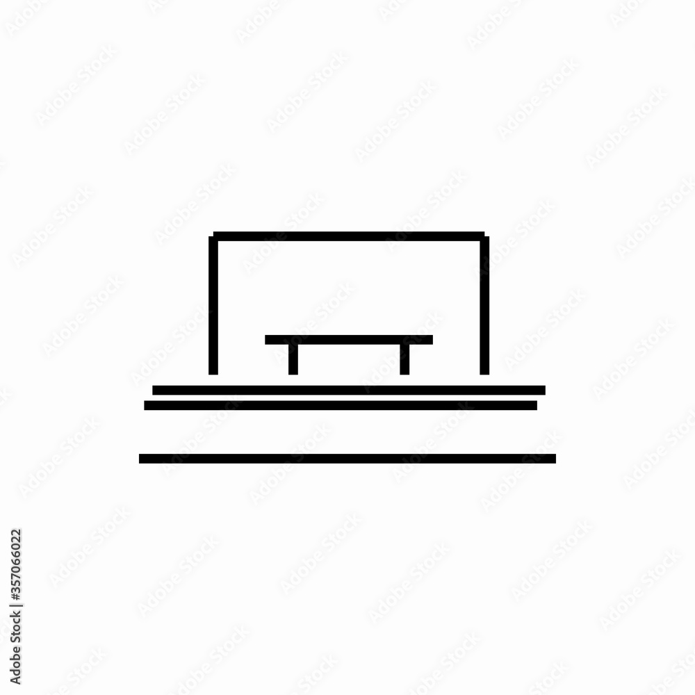 Outline bus stop icon.Bus stop vector illustration. Symbol for web and mobile Outline bus stop icon.Bus stop vector illustration. Symbol for web and mobile