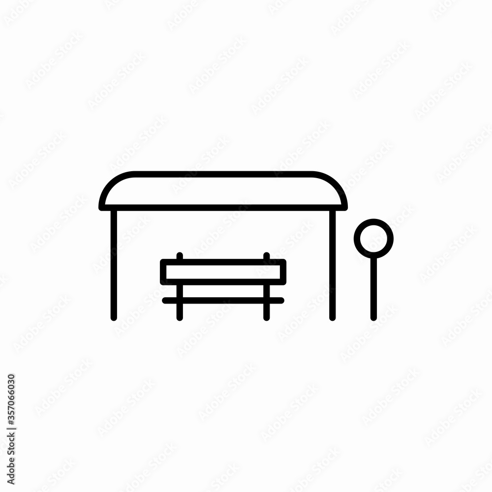 Outline bus stop icon.Bus stop vector illustration. Symbol for web and mobile Outline bus stop icon.Bus stop vector illustration. Symbol for web and mobile