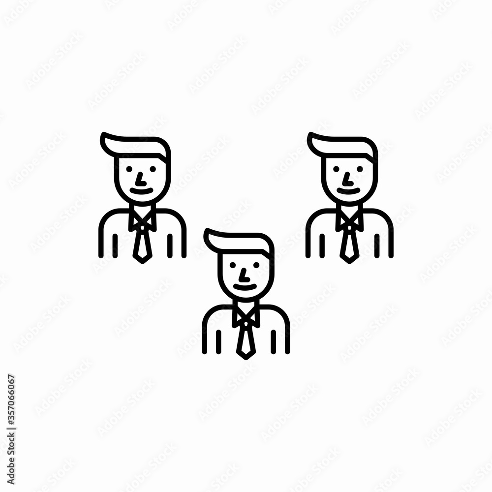 Outline businessman group icon.Businessman group vector illustration. Symbol for web and mobile