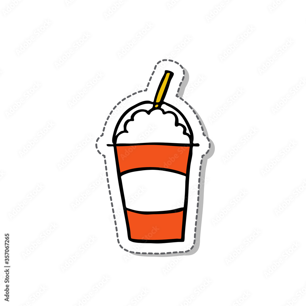 doodle icon, sticker. smoothie, milkshake. vector illustration doodle icon, sticker. smoothie, milkshake. vector illustration