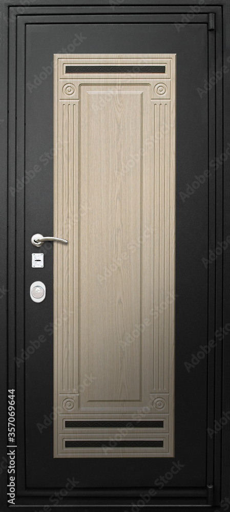 Model of entrance metal doors isolated on white background Model of entrance metal doors isolated on white background