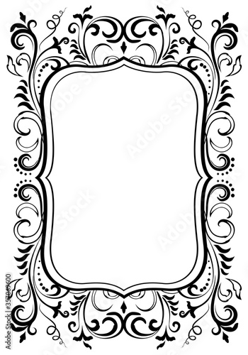 Ornamental elegant floral baroque frame