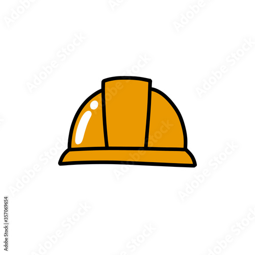construction helmet doodle icon, vector illustration
