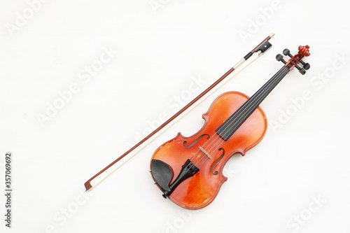 Violin isolated on a white background. Musical string instruments