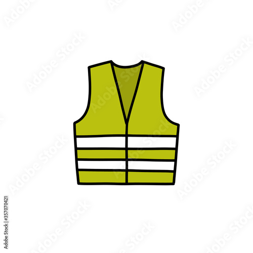 reflex vest doodle icon, vector illustration