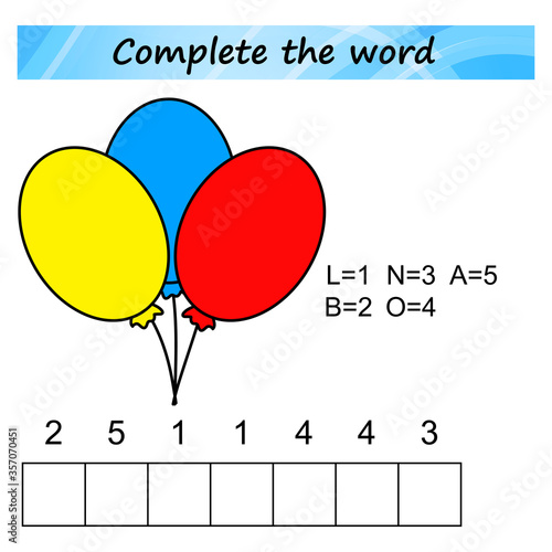 worksheet for preschool kids. Words puzzle educational game for children. Place the letters in right order.