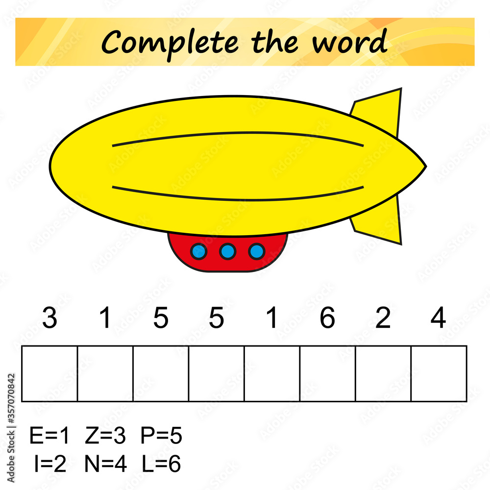 Fototapeta premium worksheet for preschool kids. Words puzzle educational game for children. Place the letters in right order.