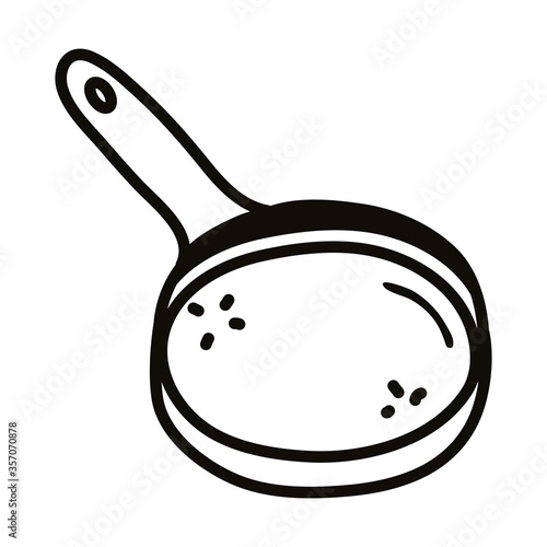Frying pan line style icon vector design