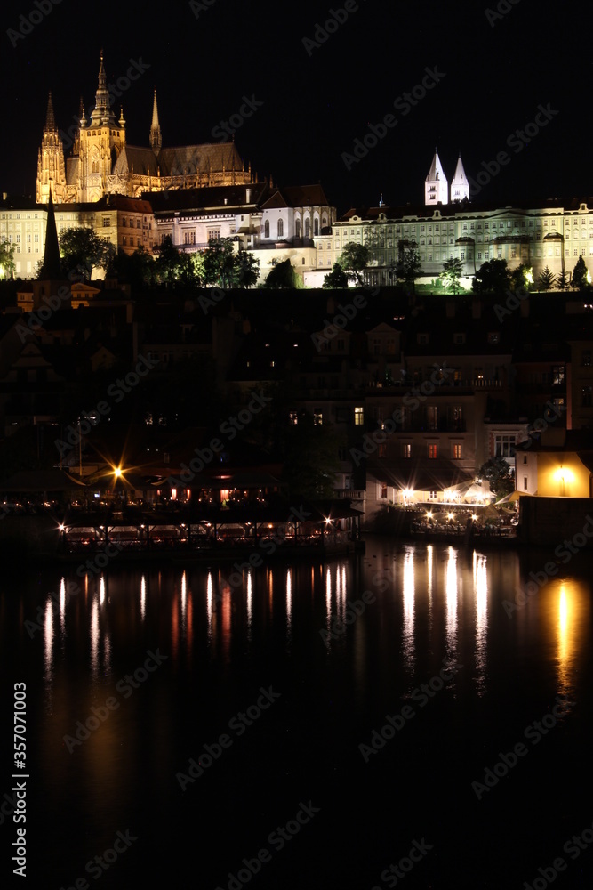 Night view of Prague and the Castle